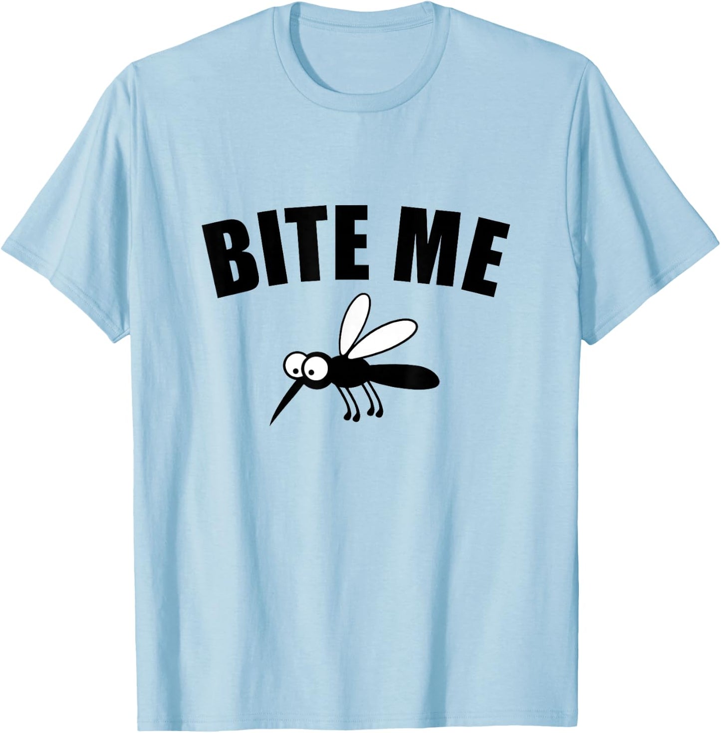 Bite Me Funny Camping Mosquito T-Shirt - T-Shirt | Light Blue