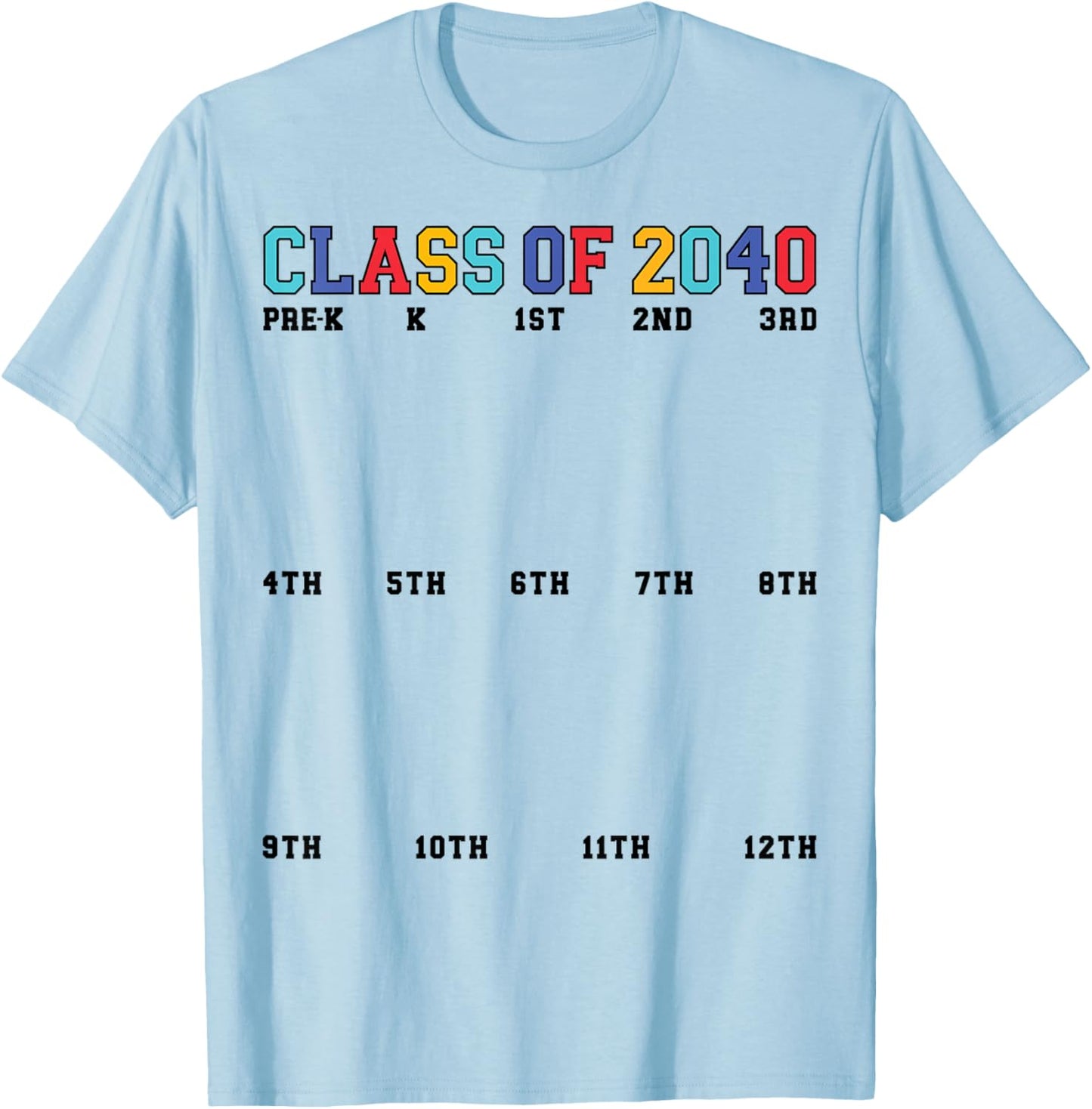 Grow with Me Class of 2040 Handprint PreK - 12th Grade Pre K T-Shirt - T-Shirt | Light Blue