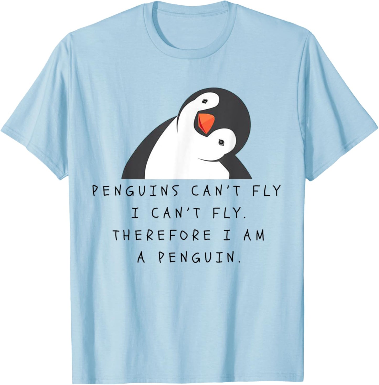 Funny Penguins Woman Man Children Gift T-Shirt - T-Shirt | Light Blue