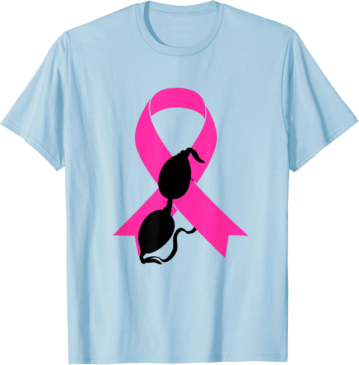 Swimming Breast Cancer Awareness Swim Goggles Pink Ribbon T-Shirt - T-Shirt | Light Blue
