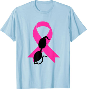 Swimming Breast Cancer Awareness Swim Goggles Pink Ribbon T-Shirt - T-Shirt | Light Blue