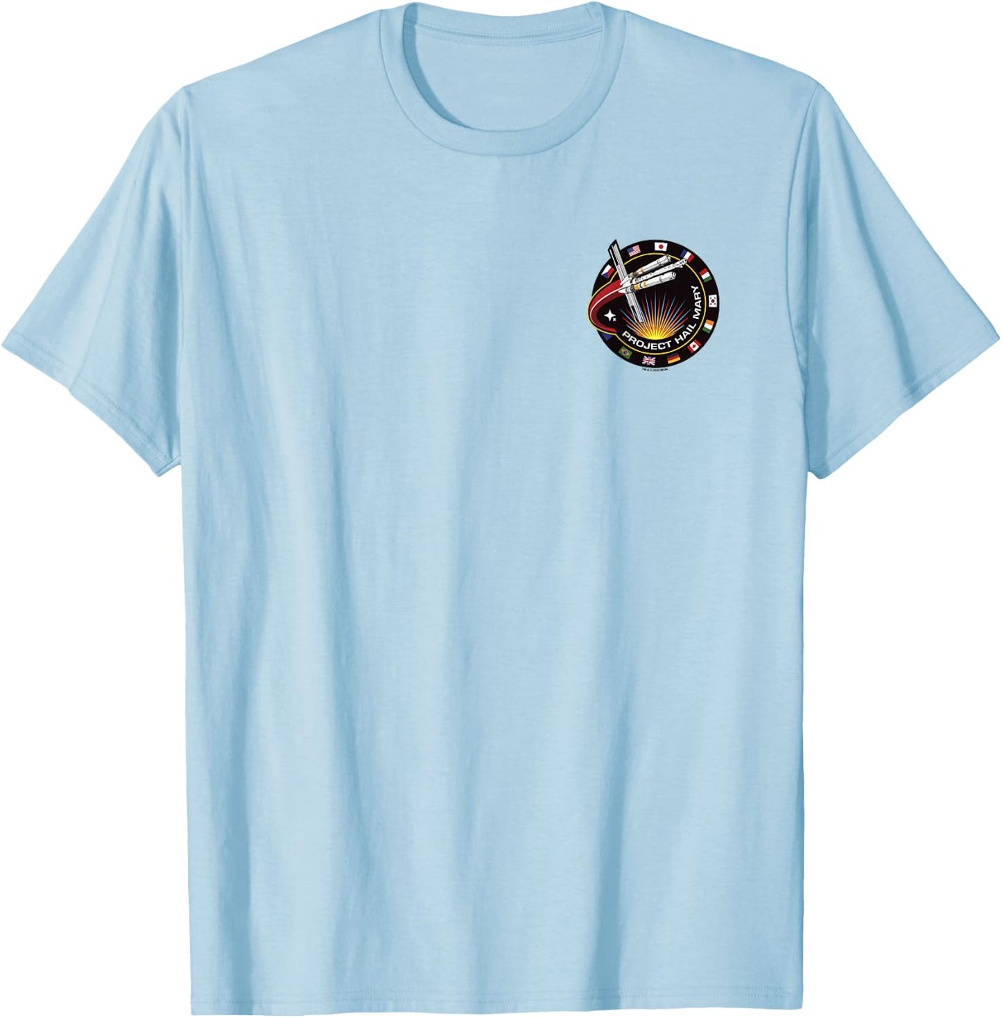 Project Hail Mary Mission Badge Pocket Logo T-Shirt - T-Shirt | Light Blue