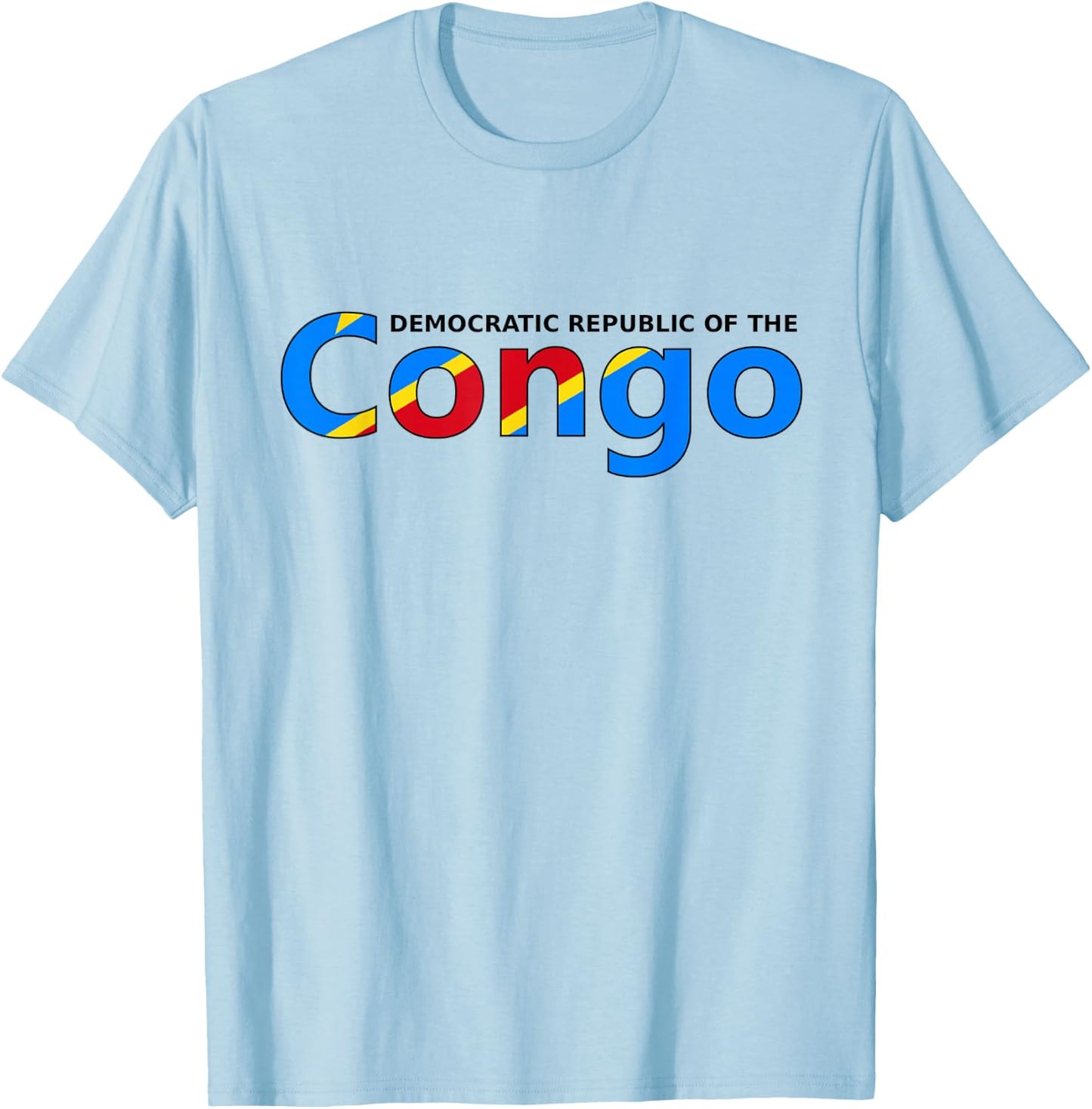 Congolese Flag of The DRC African Men Women Kids Congo T-Shirt - T-Shirt | Light Blue