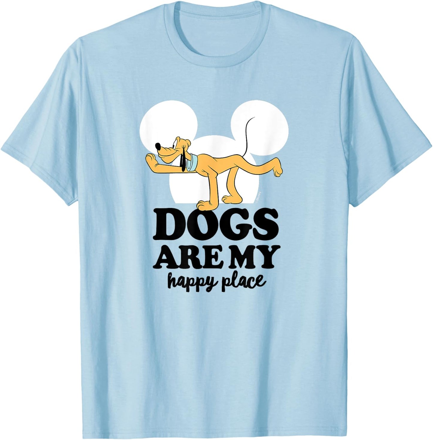 Pluto - Dogs Are My Happy Place T-Shirt - T-Shirt | Light Blue
