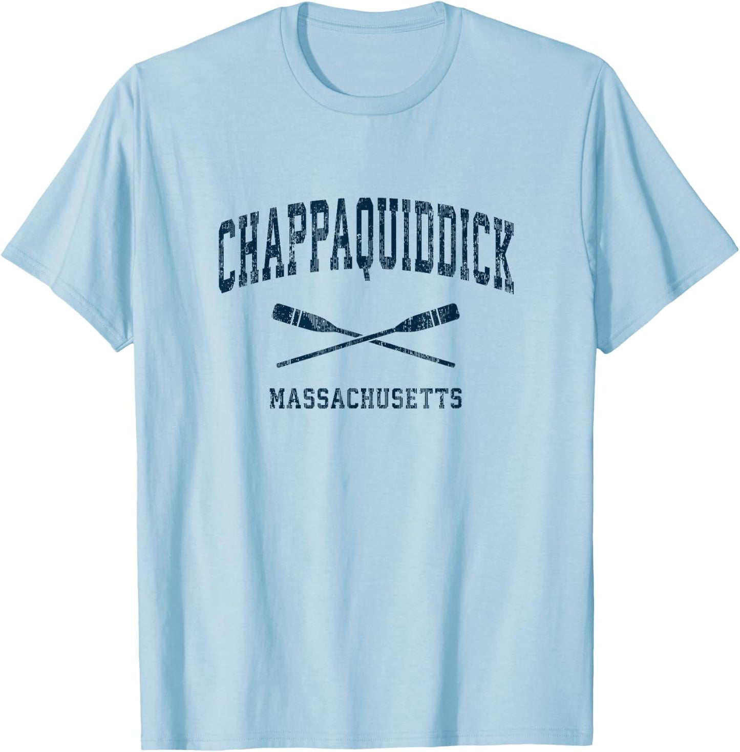 Chappaquiddick Massachusetts Vintage Nautical Paddles Sports T-Shirt - T-Shirt | Light Blue