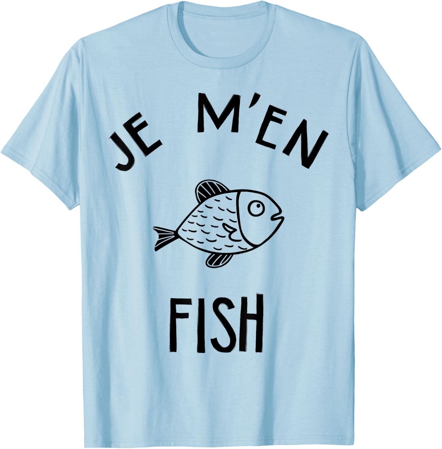 Je M'en Fish , white, S T-Shirt - T-Shirt | Light Blue
