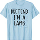 Pretend I'm A Lamb Costume Halloween Funny Simple Adult Kid T-Shirt - T-Shirt | Light Blue