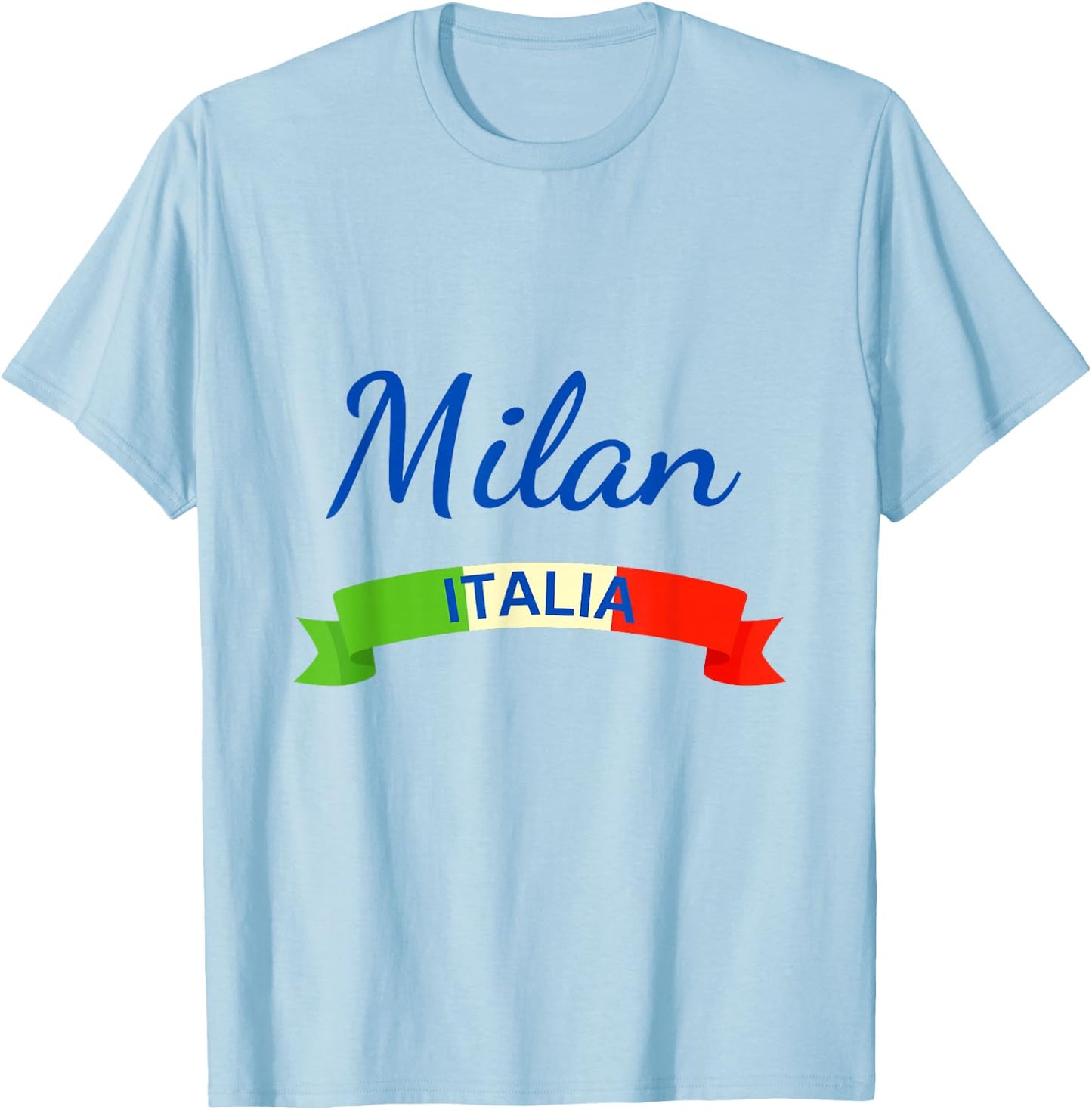 Milan Italy Flag Roma Italia Souvenir Matching Italian T-Shirt - T-Shirt | Light Blue