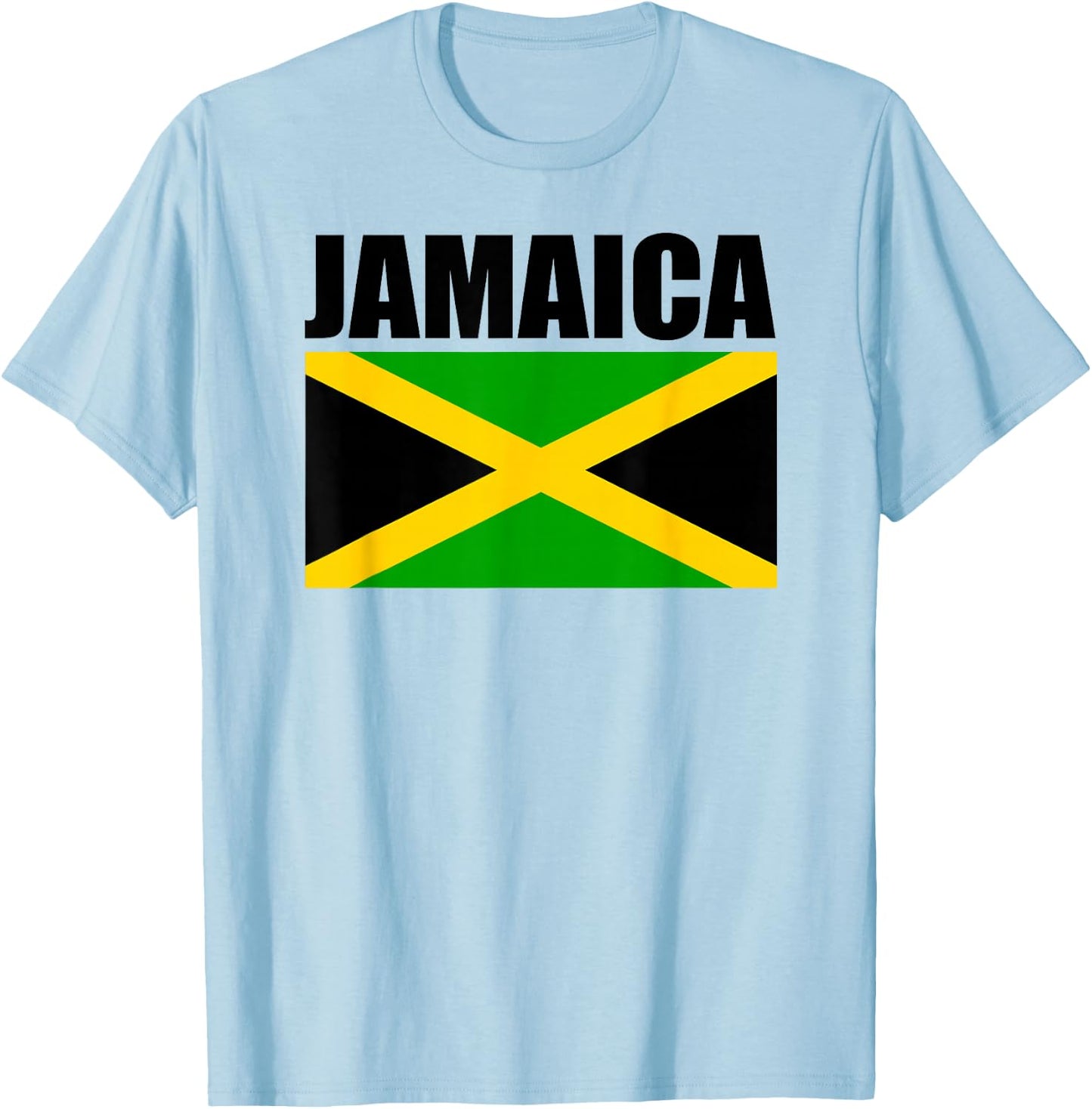 Jamaican Flag, Love Jamaica T-Shirt - T-Shirt | Light Blue