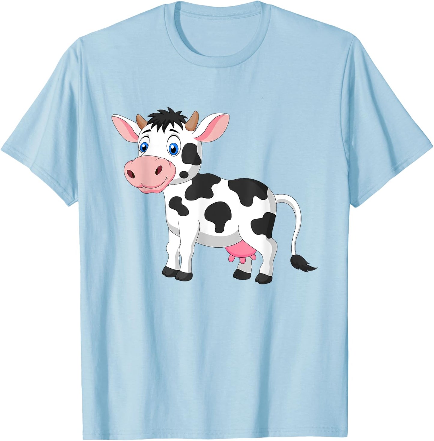 Cute Dairy Cow Pattern Kids , white, S T-Shirt - T-Shirt | Light Blue