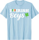 I Love Irish Boys Funny St Patricks Day Ireland Green Heart T-Shirt - T-Shirt | Light Blue