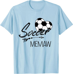 Soccer Memaw Grandma Gift T-Shirt - T-Shirt | Light Blue