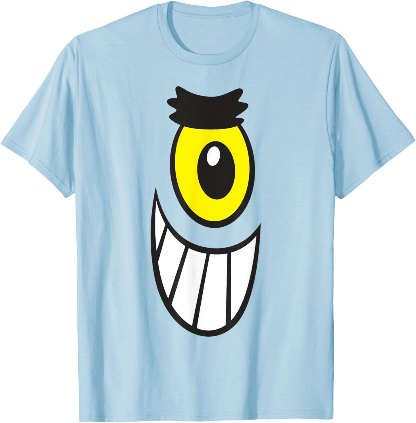 SpongeBob SquarePants Halloween Plankton Big Face Costume , Green T-Shirt - T-Shirt | Light Blue