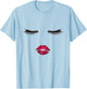Eyelash Lips Lipstick Lash T-Shirt - T-Shirt | Light Blue