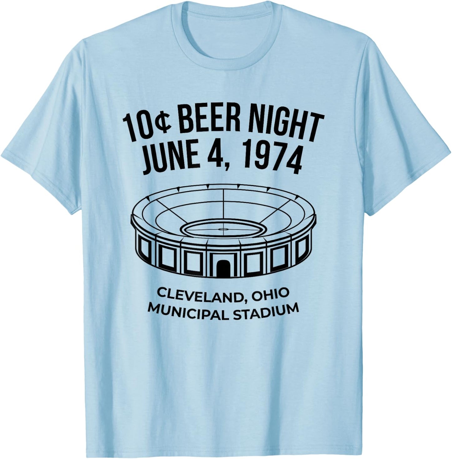 Cleveland Baseball Shirt Retro 10 Cent Beer Night T-Shirt - T-Shirt | Light Blue