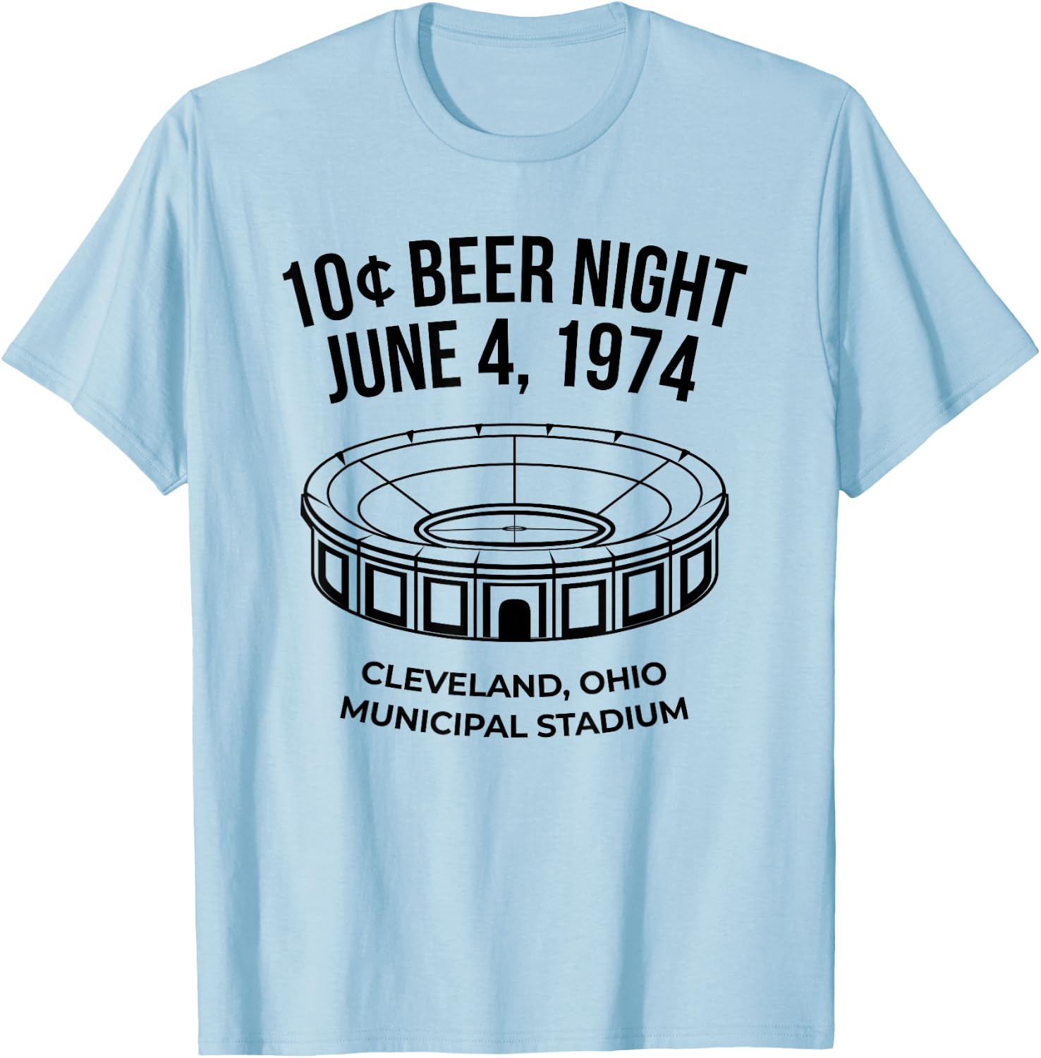 Cleveland Baseball Shirt Retro 10 Cent Beer Night T-Shirt - T-Shirt | Light Blue