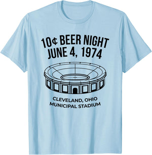Cleveland Baseball Shirt Retro 10 Cent Beer Night T-Shirt - T-Shirt | Light Blue