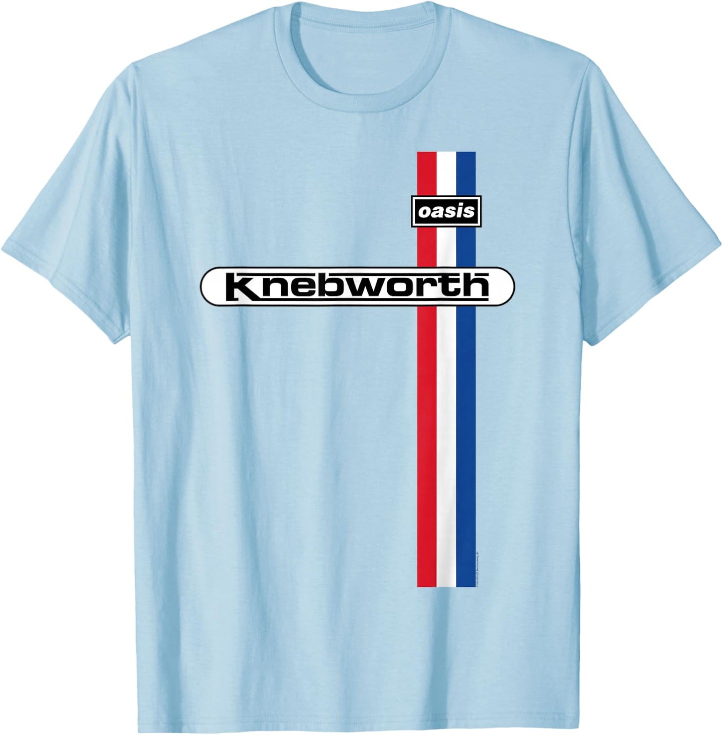 Oasis Knebworth In White , white, S T-Shirt - T-Shirt | Light Blue