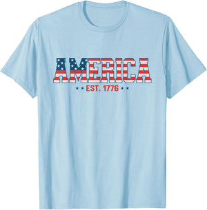USA Since 1776 Flag American Independence 4th July Patriotic Men T-Shirt - T-Shirt | Light Blue
