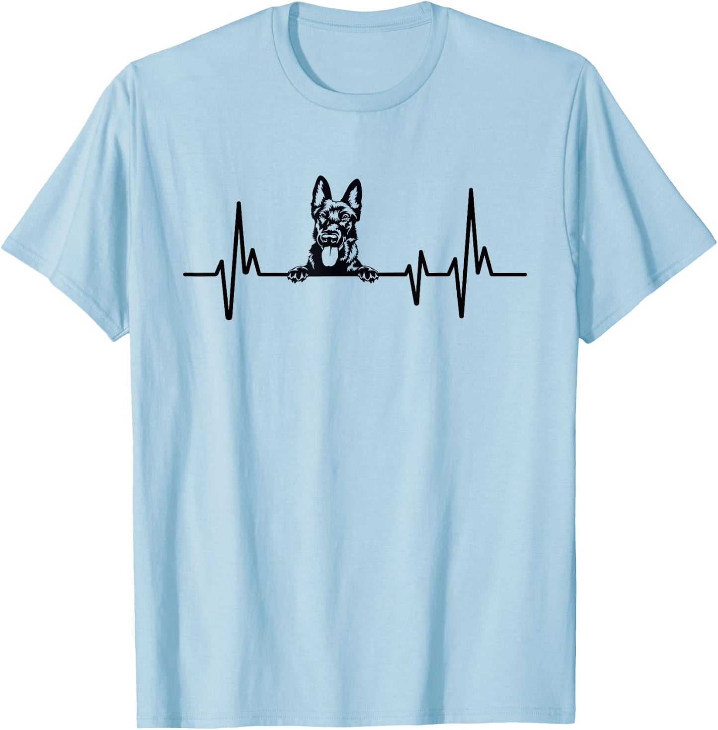 Heartbeat Dog Design Dutch Shepherd Men Women Kids T-Shirt - T-Shirt | Light Blue