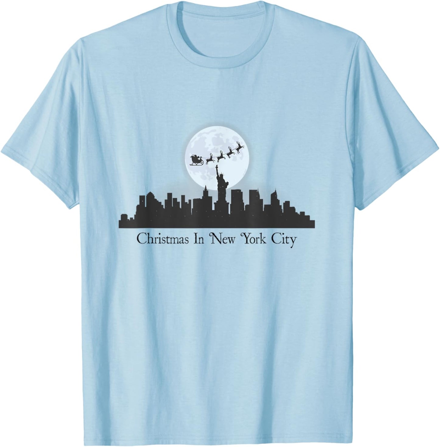 Christmas in New York City Shirt - NYC T-Shirt - T-Shirt | Light Blue