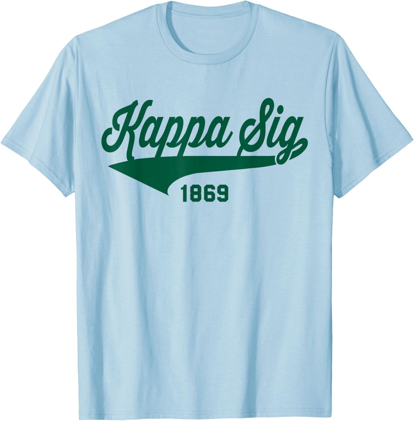 Kappa Sigma Officially Licensed Emerald Green Retro Script T-Shirt - T-Shirt | Light Blue