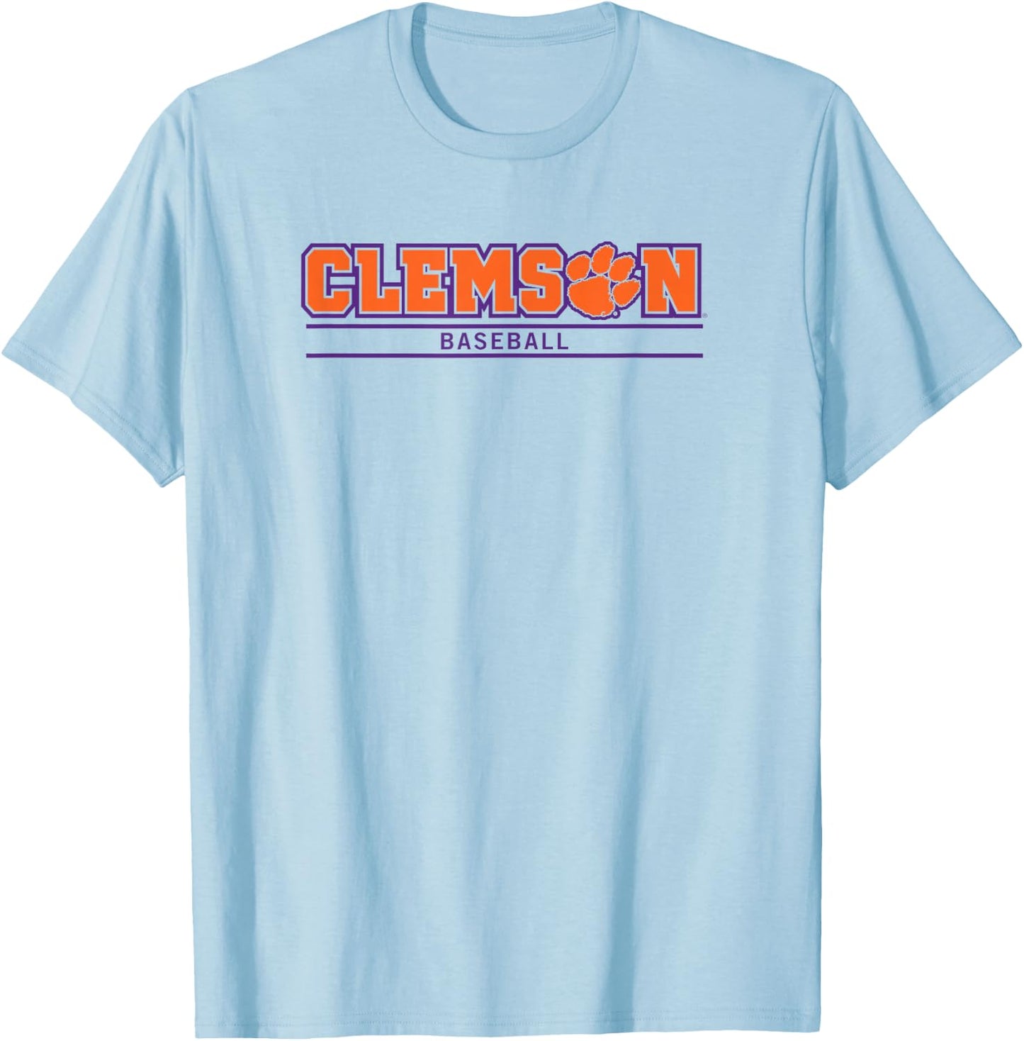 Clemson Tigers Baseball Athletics White Officially Licensed T-Shirt - T-Shirt | Light Blue