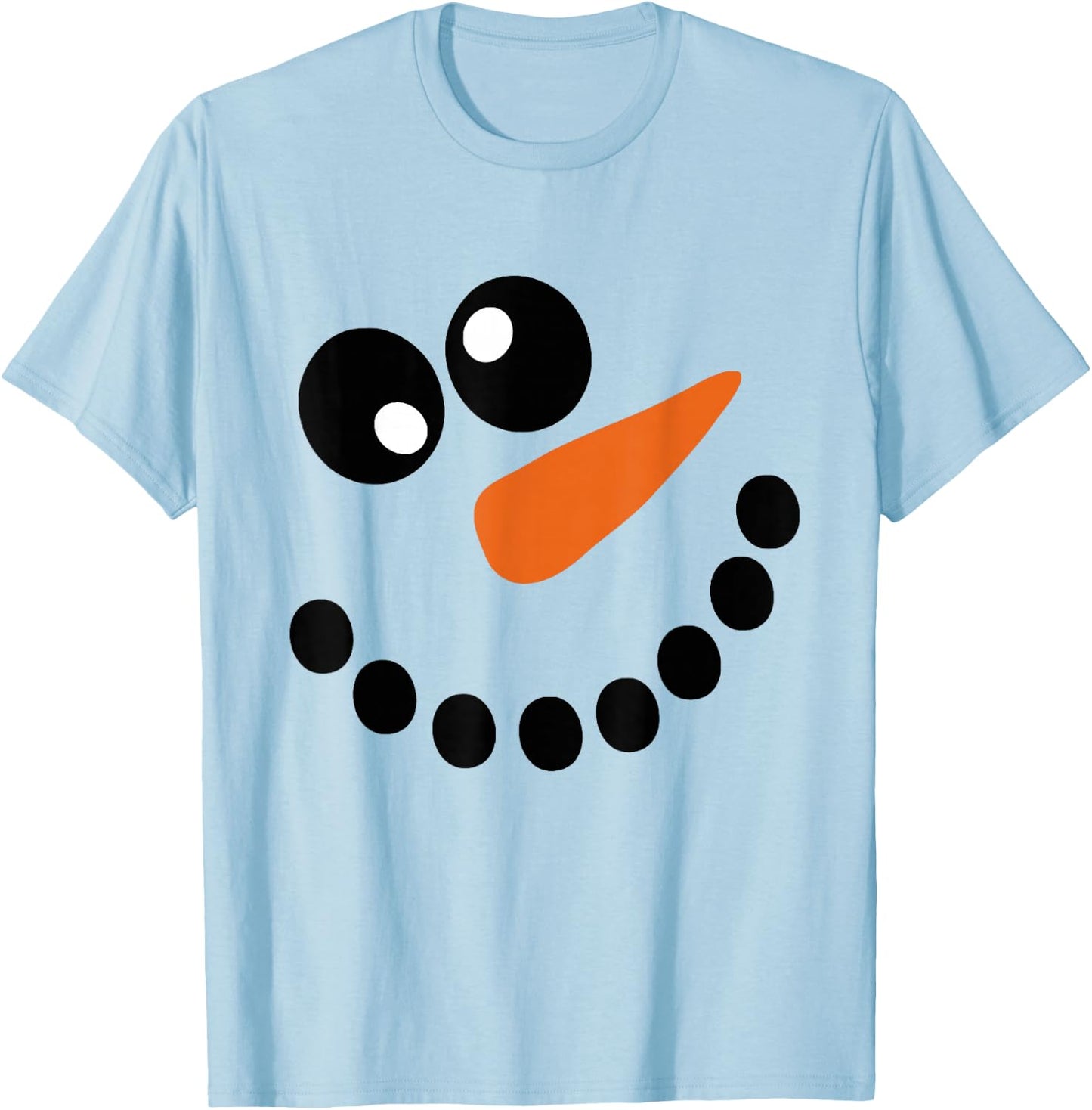 Winter Snowman Face Christmas Xmas For Kids T-Shirt - T-Shirt | Light Blue