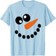 Winter Snowman Face Christmas Xmas For Kids T-Shirt - T-Shirt | Light Blue