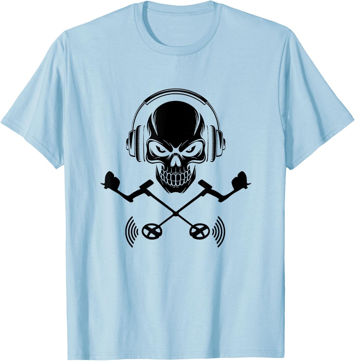Détecteur de métaux crâne chasse au trésor détecteur de métaux T-Shirt - T-Shirt | Light Blue