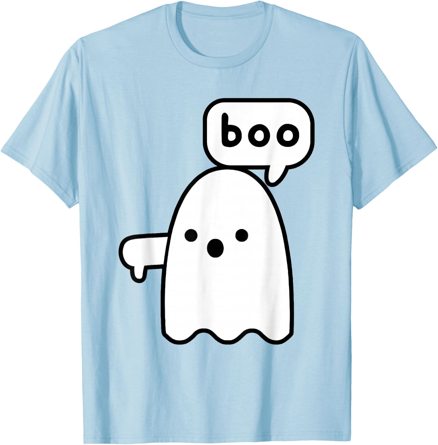 Thumbs Down Ghost Screaming Boo Disapproval Ghost halloween T-Shirt - T-Shirt | Light Blue