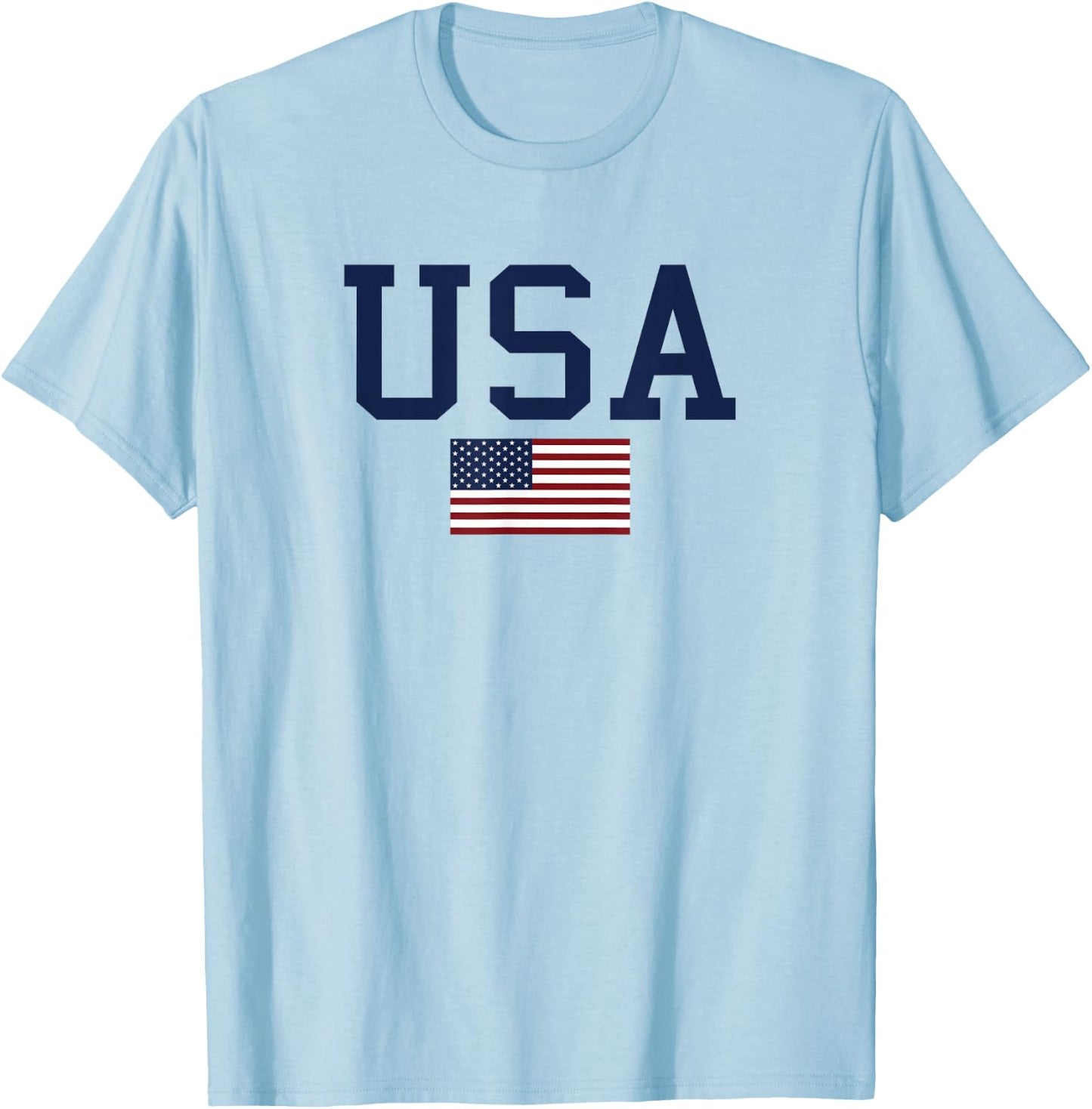 USA, American Flag 4th of July Patriotic America USA T-Shirt - T-Shirt | Light Blue