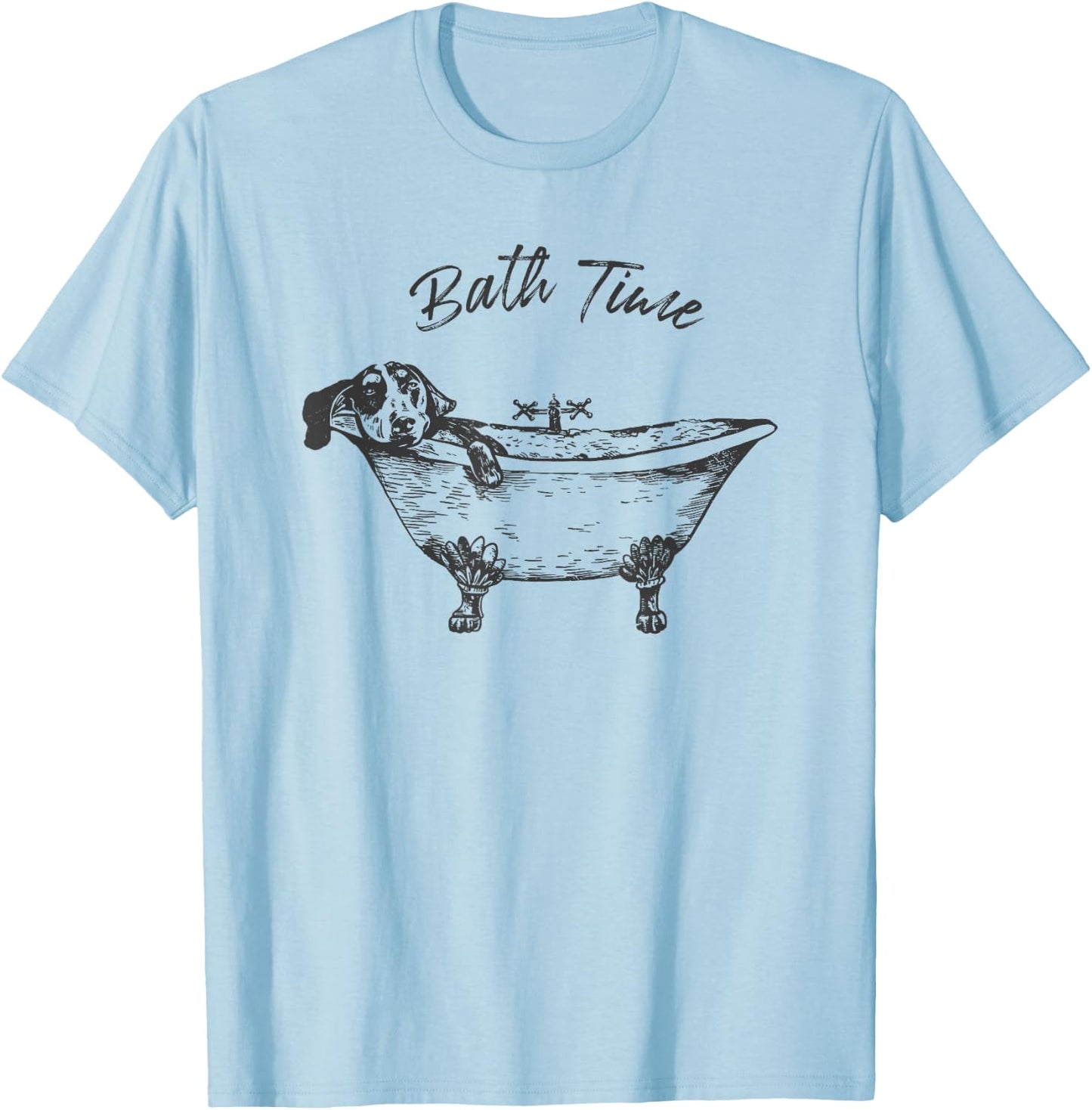 Dog Taking A Bath Dachshund Bathtub Spa Relaxing Bath Time T-Shirt - T-Shirt | Light Blue