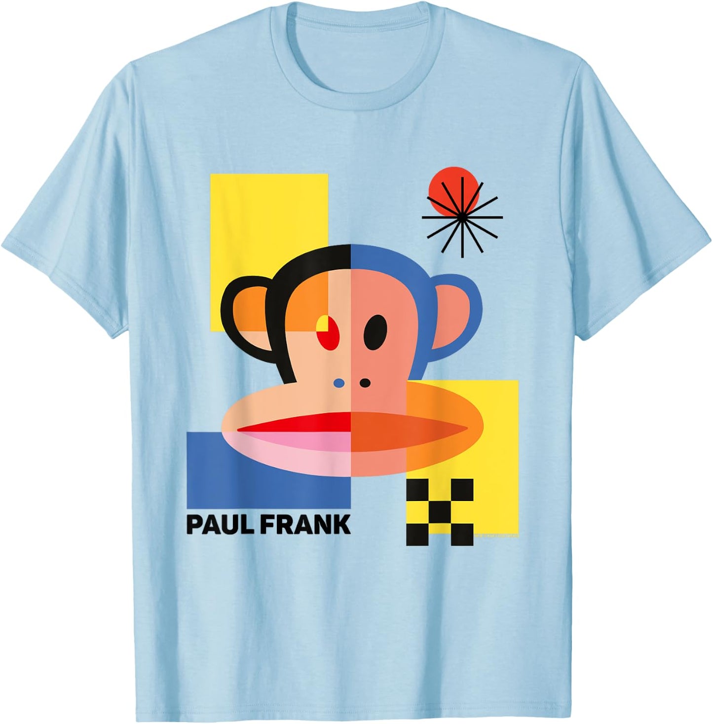 Paul Frank Julius Abstract 80s Block Art T-Shirt - T-Shirt | Light Blue