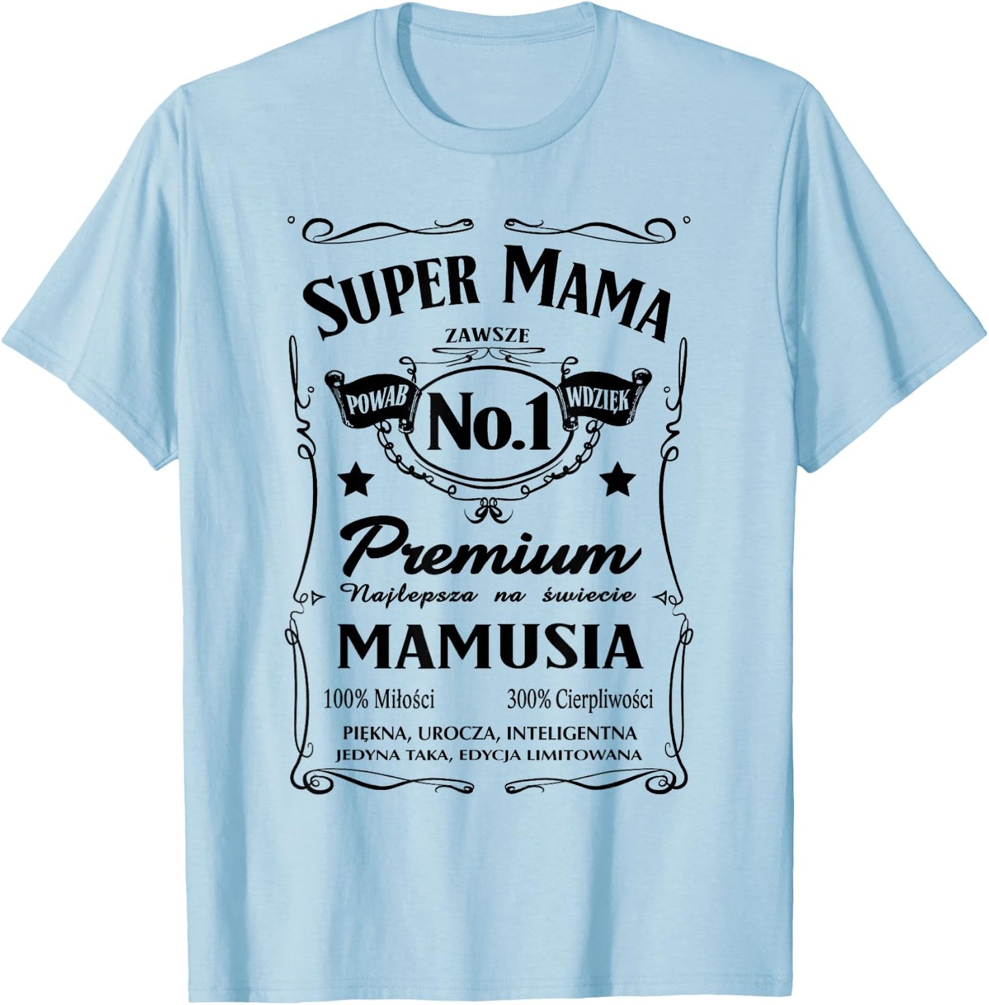 Super Mama Prezent dla Mamy Polska Koszulka T-Shirt - T-Shirt | Light Blue