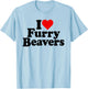 I Love Heart Furry Beavers T-Shirt - T-Shirt | Light Blue