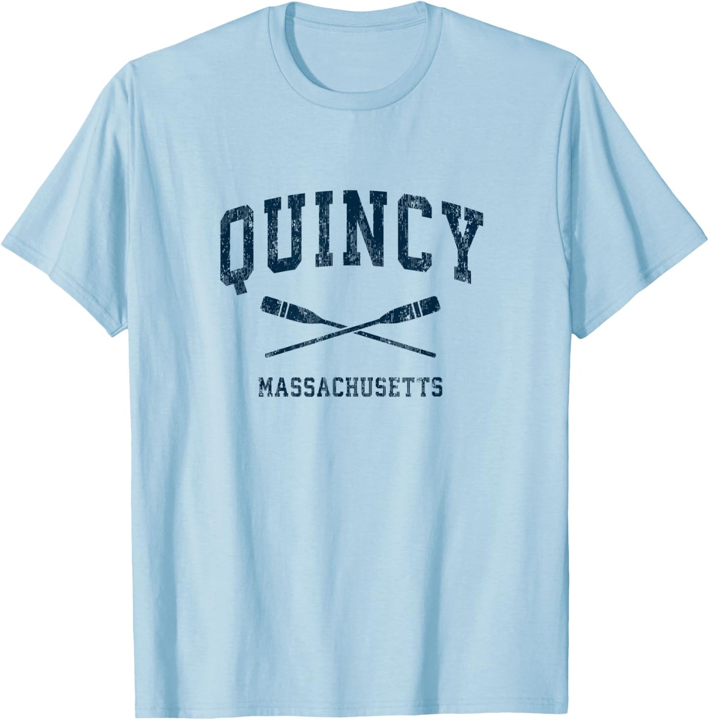 Quincy Massachusetts Vintage Nautical Paddles Sports Oars T-Shirt - T-Shirt | Light Blue