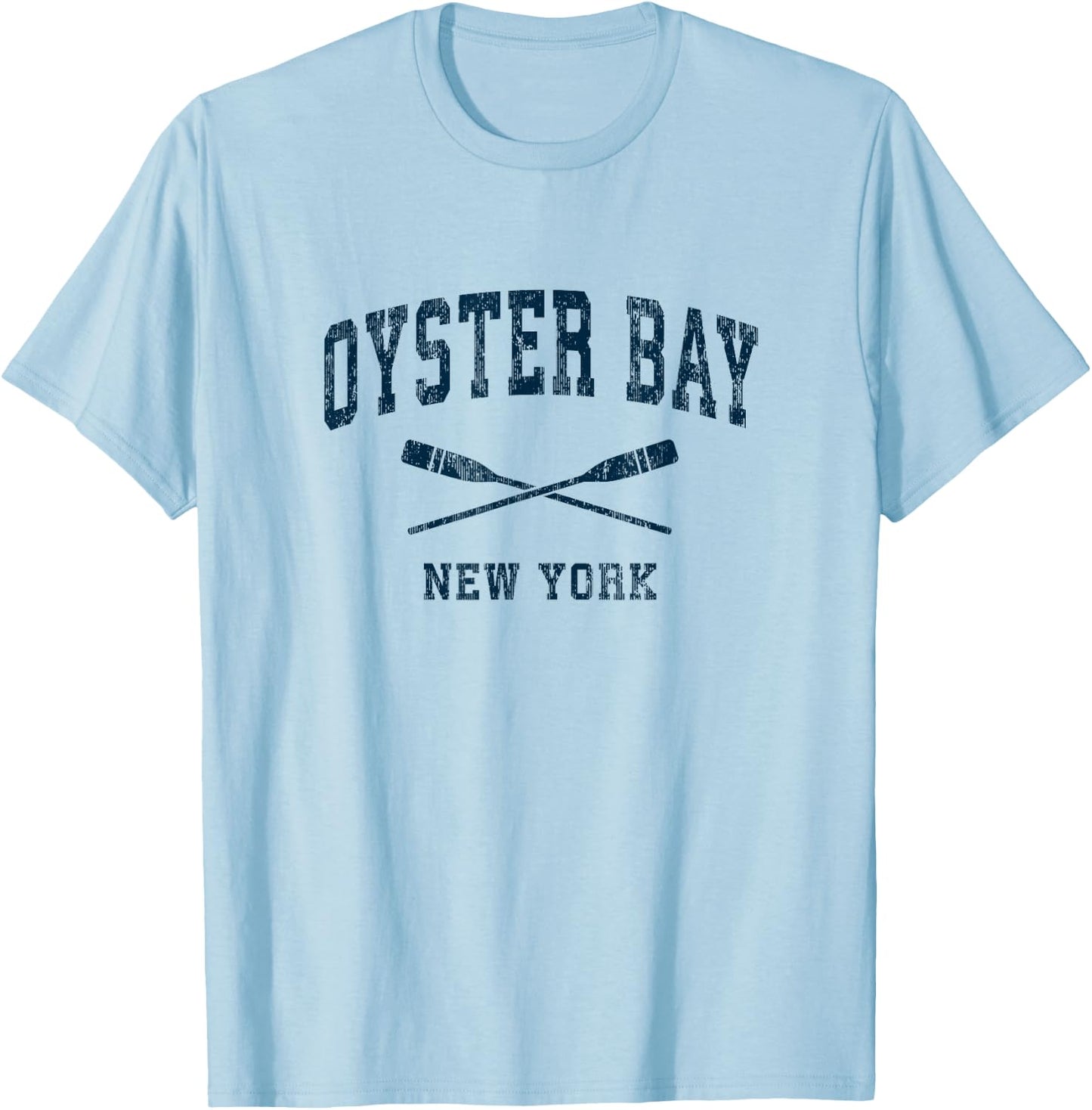 Oyster Bay New York Vintage Nautical Paddles Sports Oars T-Shirt - T-Shirt | Light Blue