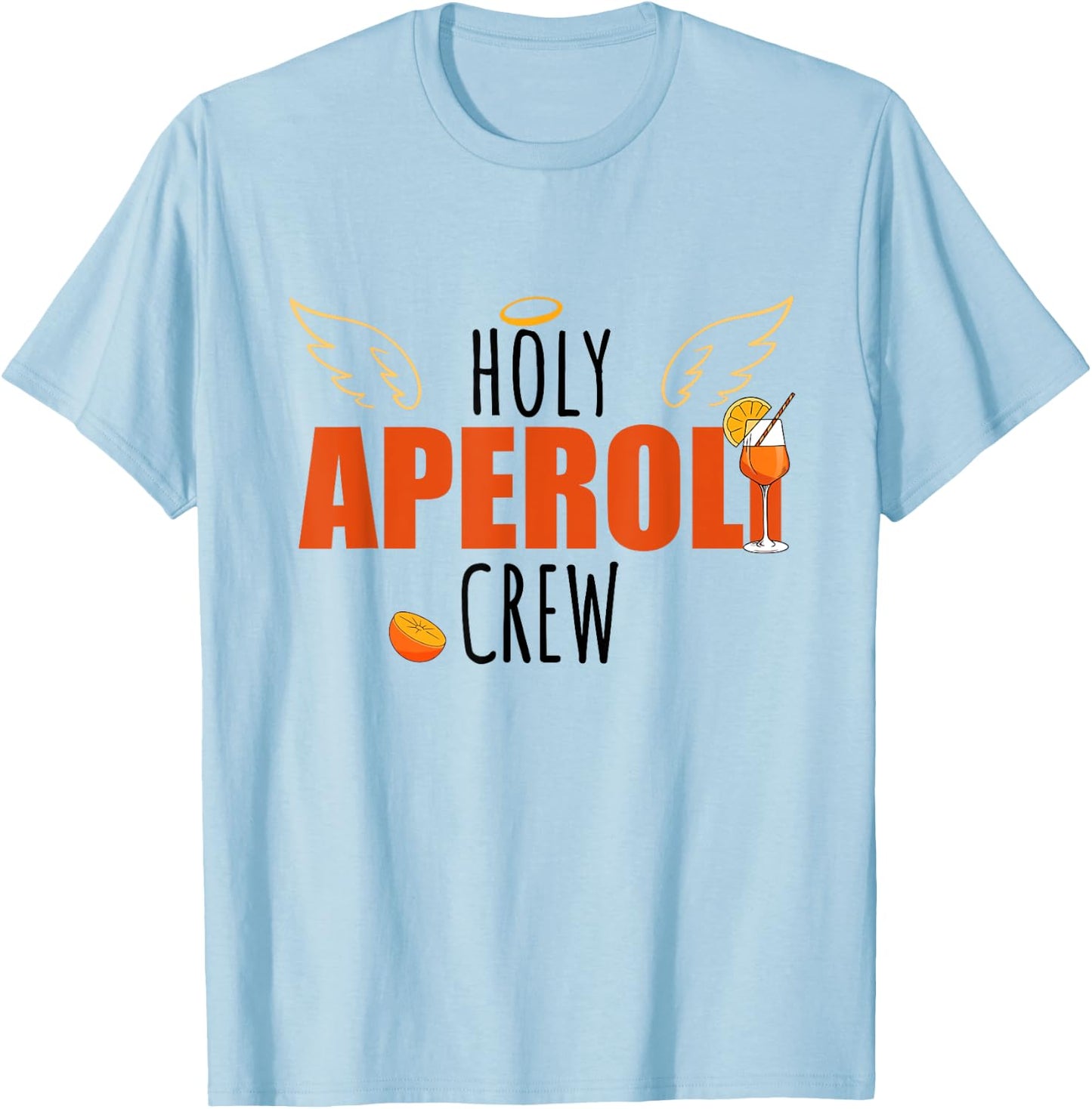 Holy Spritz Aperölchen Spritztour Aperoli Crew , White T-Shirt - T-Shirt | Light Blue