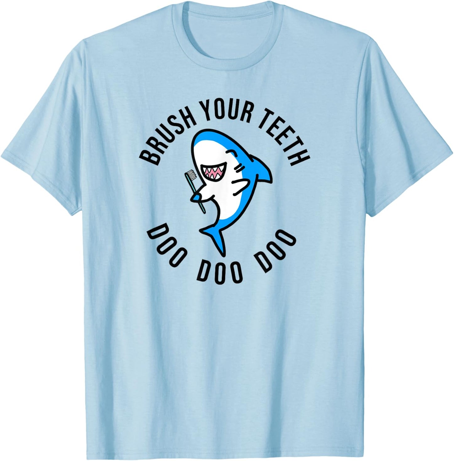 Funny dental shark brush teeth dentist hygienist assistant T-Shirt - T-Shirt | Light Blue