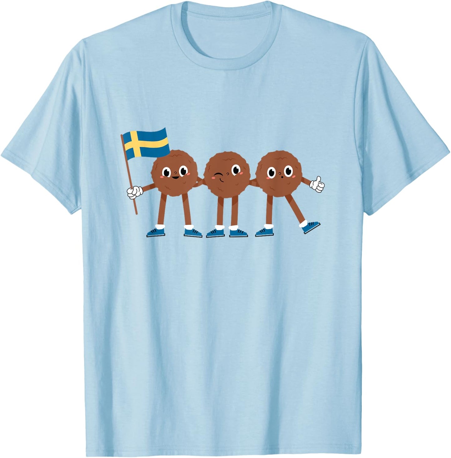 Swedish Flag and Meatballs T-Shirt - T-Shirt | Light Blue