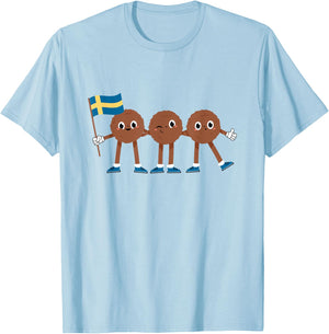 Swedish Flag and Meatballs T-Shirt - T-Shirt | Light Blue