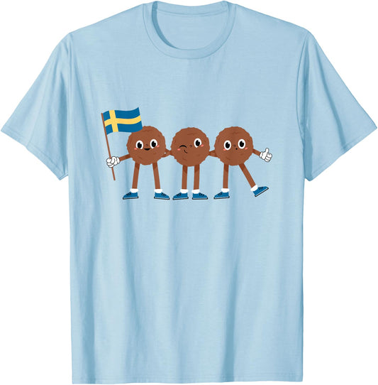 Swedish Flag and Meatballs T-Shirt - T-Shirt | Light Blue