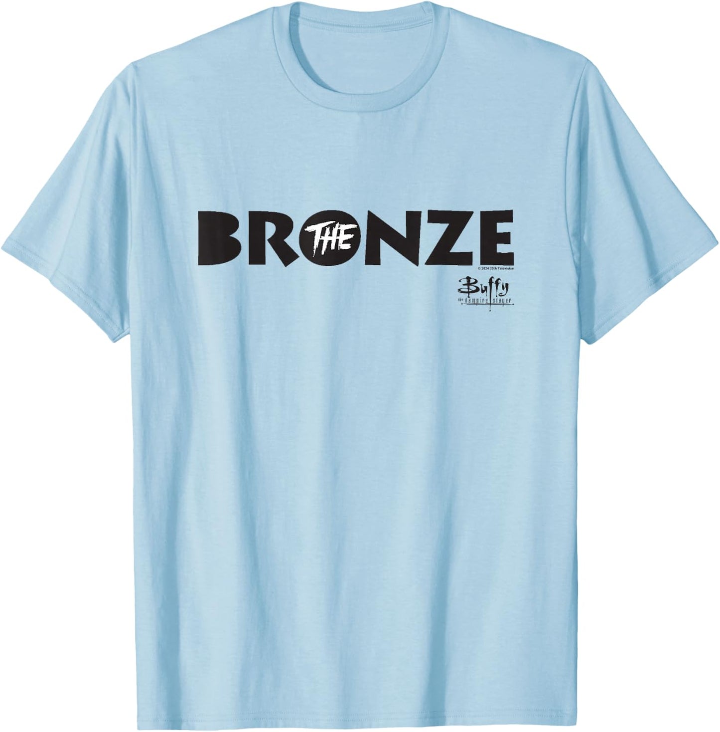 Buffy The Vampire Slayer The Bronze Vintage Bar Sign , grey, S T-Shirt - T-Shirt | Light Blue