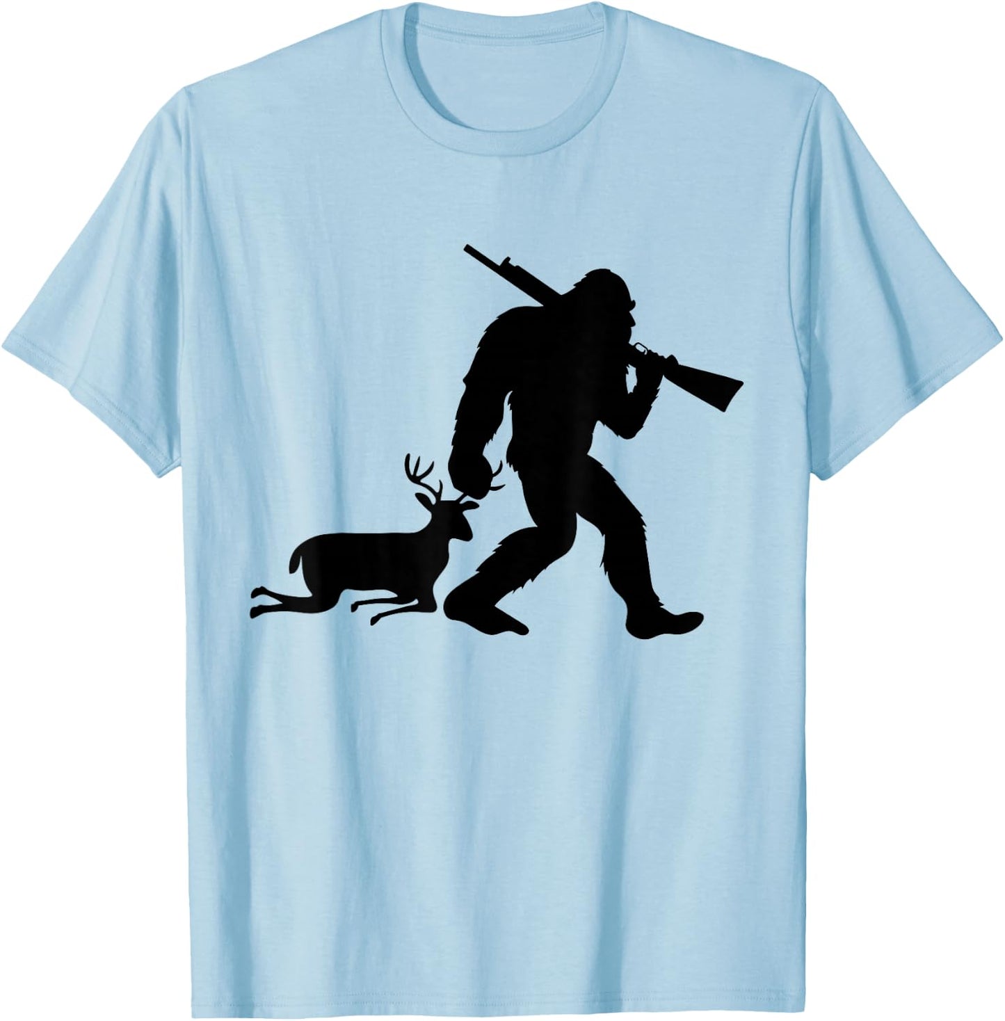 Funny Bigfoot Deer Hunting Sasquatch Dad Men Wildlife Hunter T-Shirt - T-Shirt | Light Blue