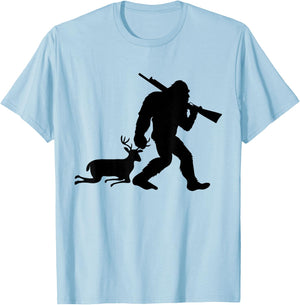 Funny Bigfoot Deer Hunting Sasquatch Dad Men Wildlife Hunter T-Shirt - T-Shirt | Light Blue