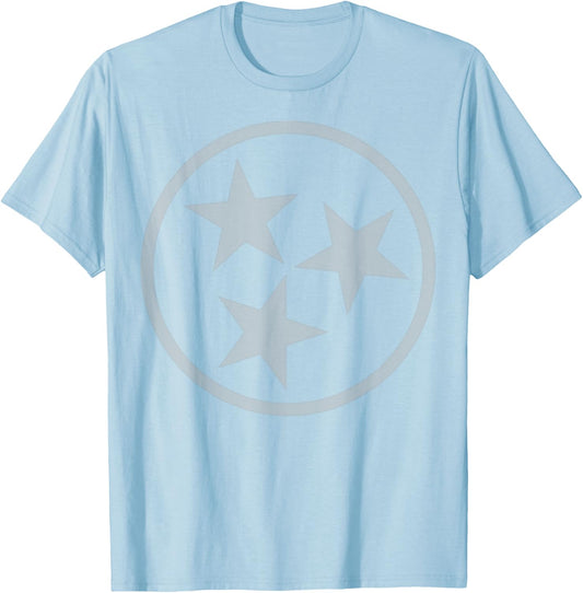 Tennessee Volunteer State Flag Tri-Star Men & Women T-Shirt - T-Shirt | Light Blue