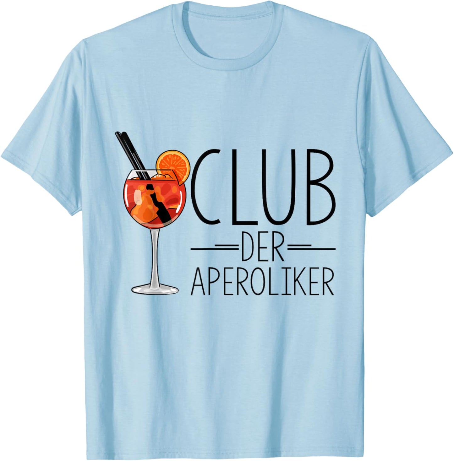 Club of the Aperolics Cocktail Lovers Aperitif Spritz , White T-Shirt - T-Shirt | Light Blue