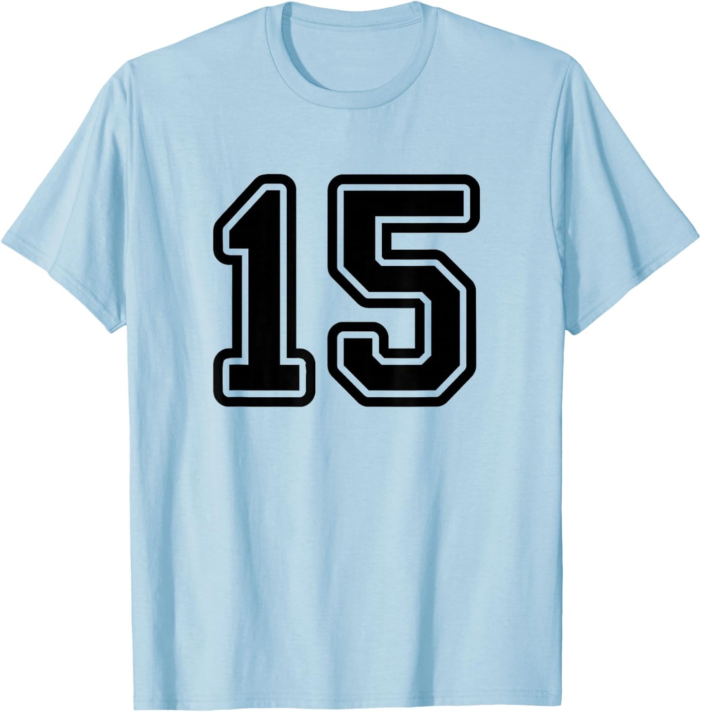 Sport Team Number #15 T-Shirt - T-Shirt | Light Blue
