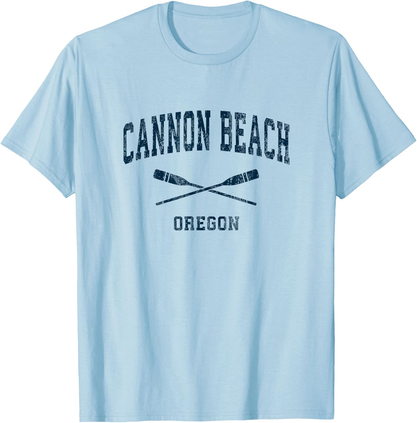 Cannon Beach Oregon Vintage Nautical Paddles Sports Oars T-Shirt - T-Shirt | Light Blue